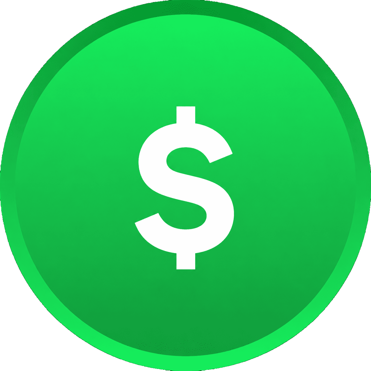 Green circle with white dollar sign