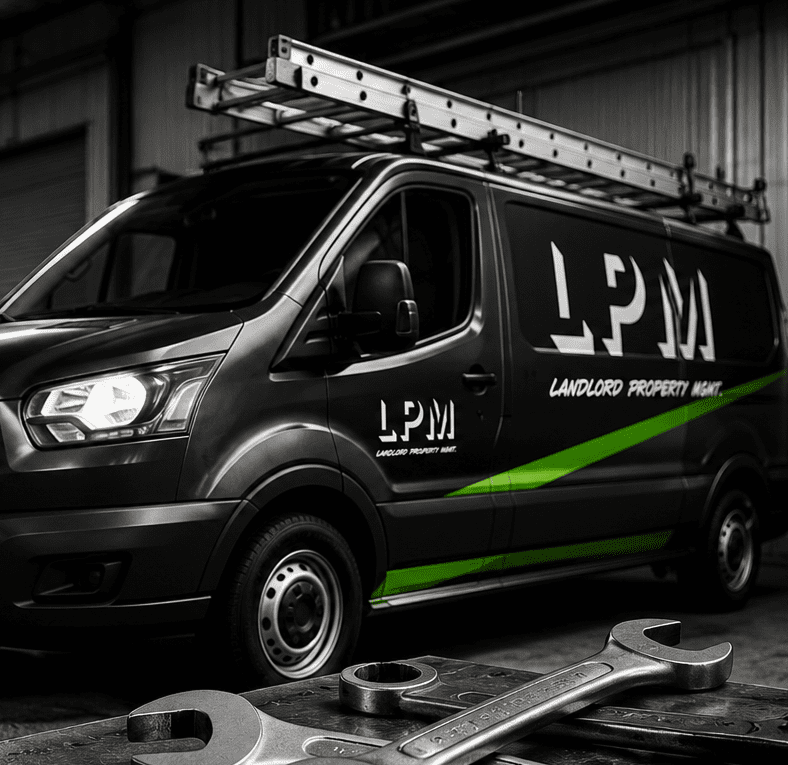 LPM maintenance van with ladder and wrenches